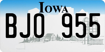 IA license plate BJO955
