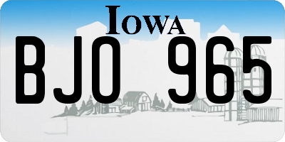 IA license plate BJO965