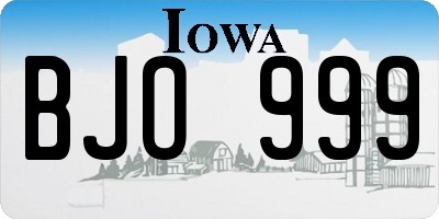 IA license plate BJO999