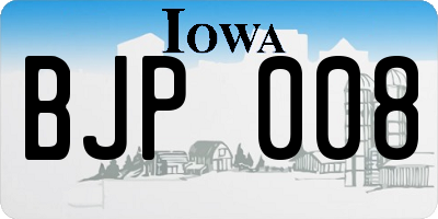 IA license plate BJP008
