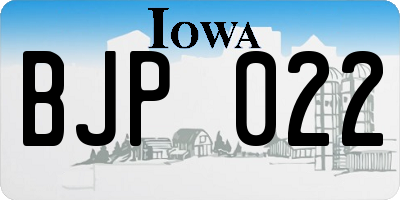 IA license plate BJP022