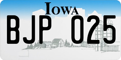 IA license plate BJP025