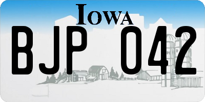IA license plate BJP042