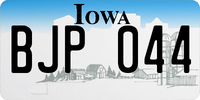 IA license plate BJP044