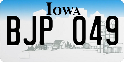 IA license plate BJP049