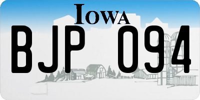 IA license plate BJP094
