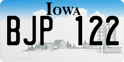 IA license plate BJP122
