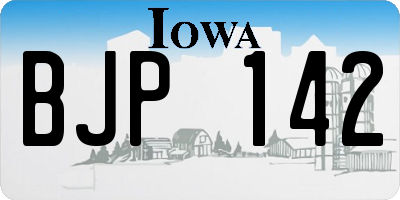 IA license plate BJP142