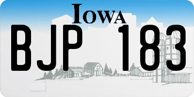 IA license plate BJP183