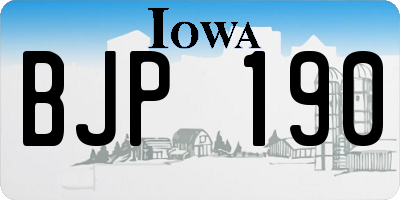 IA license plate BJP190