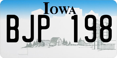 IA license plate BJP198