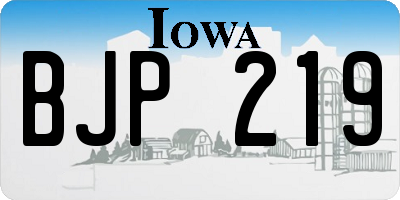 IA license plate BJP219