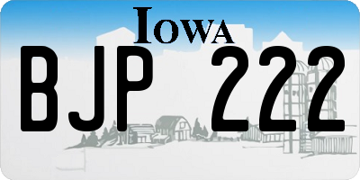 IA license plate BJP222