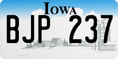 IA license plate BJP237