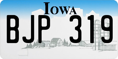 IA license plate BJP319