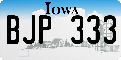 IA license plate BJP333