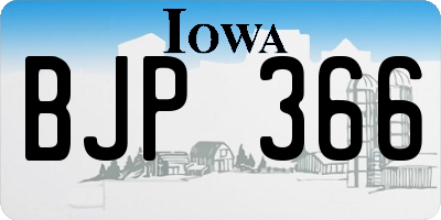 IA license plate BJP366