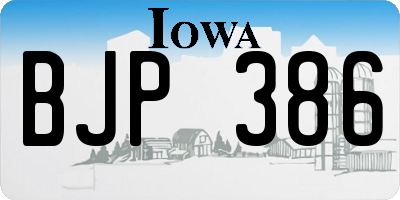 IA license plate BJP386