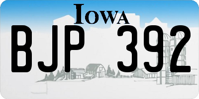 IA license plate BJP392