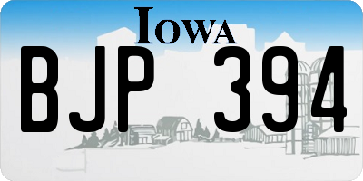 IA license plate BJP394
