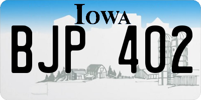 IA license plate BJP402