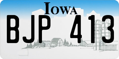 IA license plate BJP413
