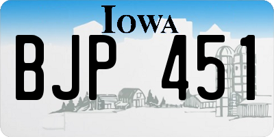 IA license plate BJP451