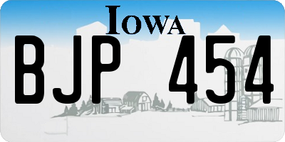 IA license plate BJP454