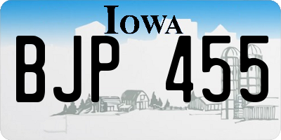IA license plate BJP455