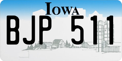 IA license plate BJP511