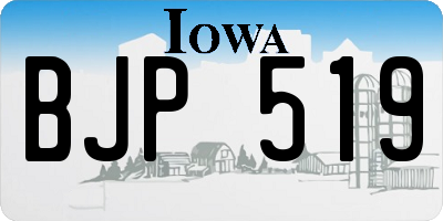 IA license plate BJP519