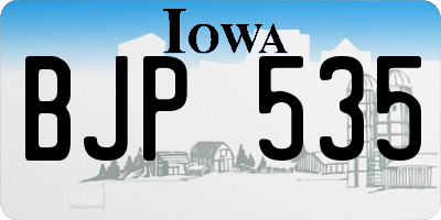 IA license plate BJP535