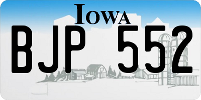 IA license plate BJP552