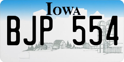 IA license plate BJP554