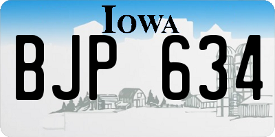 IA license plate BJP634
