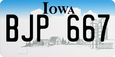 IA license plate BJP667