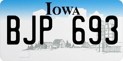 IA license plate BJP693