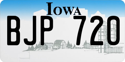 IA license plate BJP720