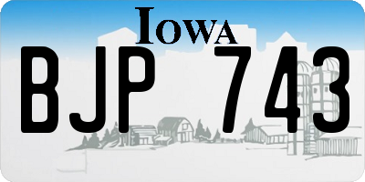 IA license plate BJP743