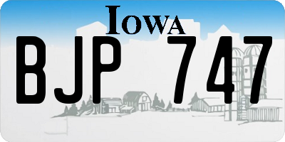IA license plate BJP747