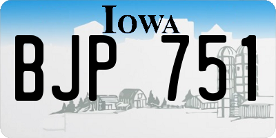 IA license plate BJP751