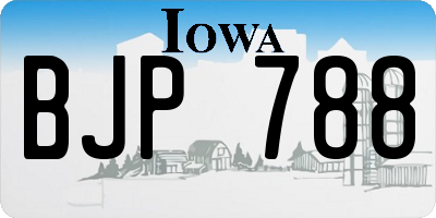 IA license plate BJP788