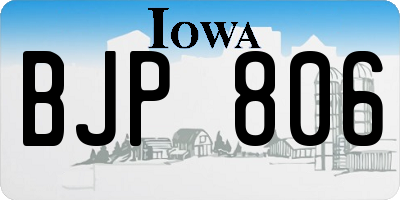 IA license plate BJP806