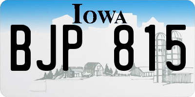 IA license plate BJP815