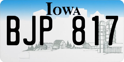 IA license plate BJP817