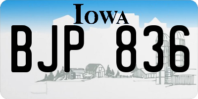 IA license plate BJP836