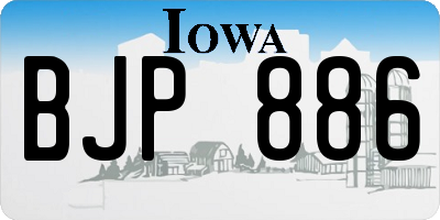 IA license plate BJP886