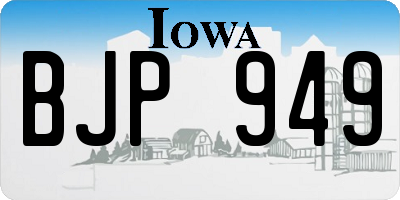 IA license plate BJP949