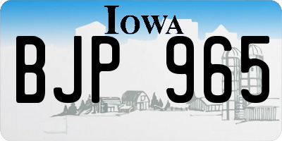 IA license plate BJP965