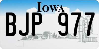IA license plate BJP977